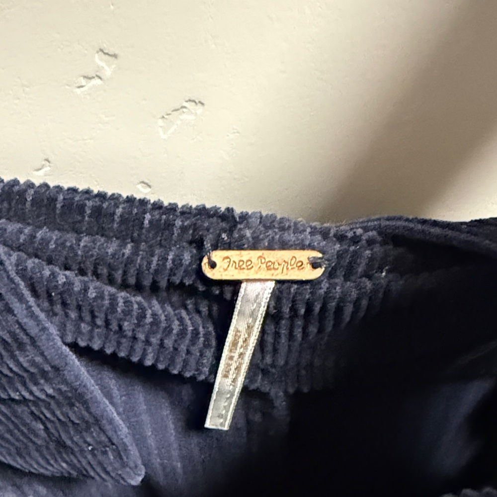 Free People Dark Blue Corduroy Overalls